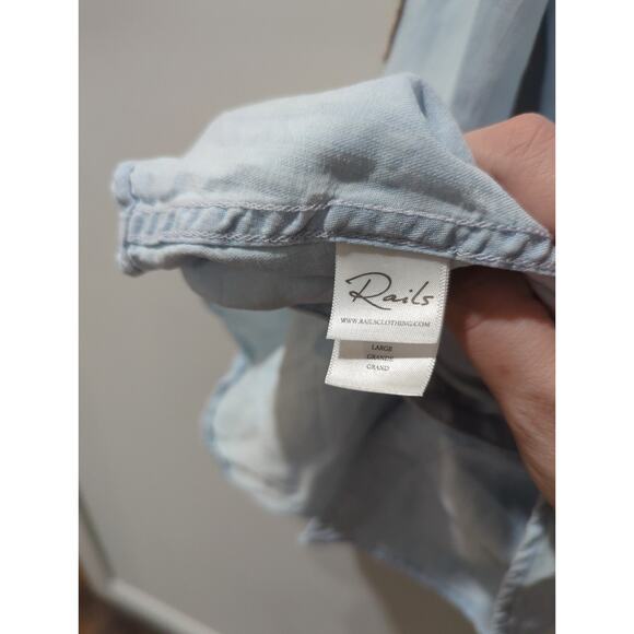 RAILS Carter Chambray Patch Button Down Shirt - Picture 9 of 10